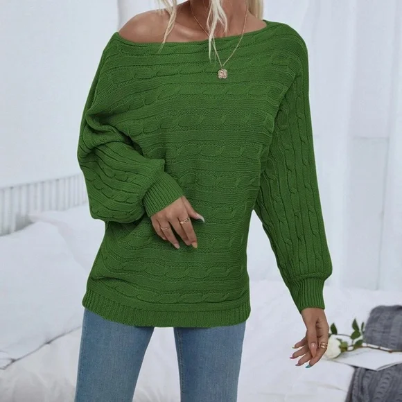 Cozy Cable Knit Oversized Sweater Top - Picture 13 of 13